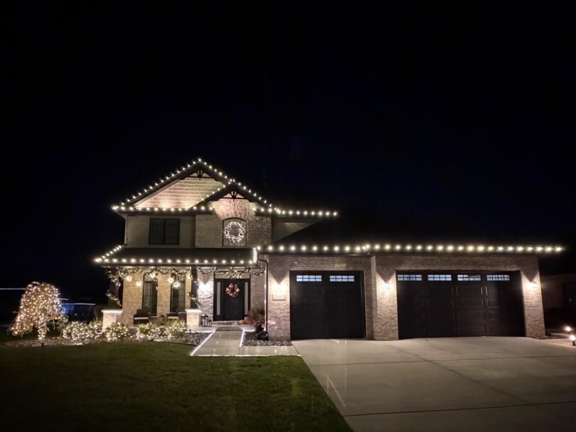 Roofline Christmas light installation